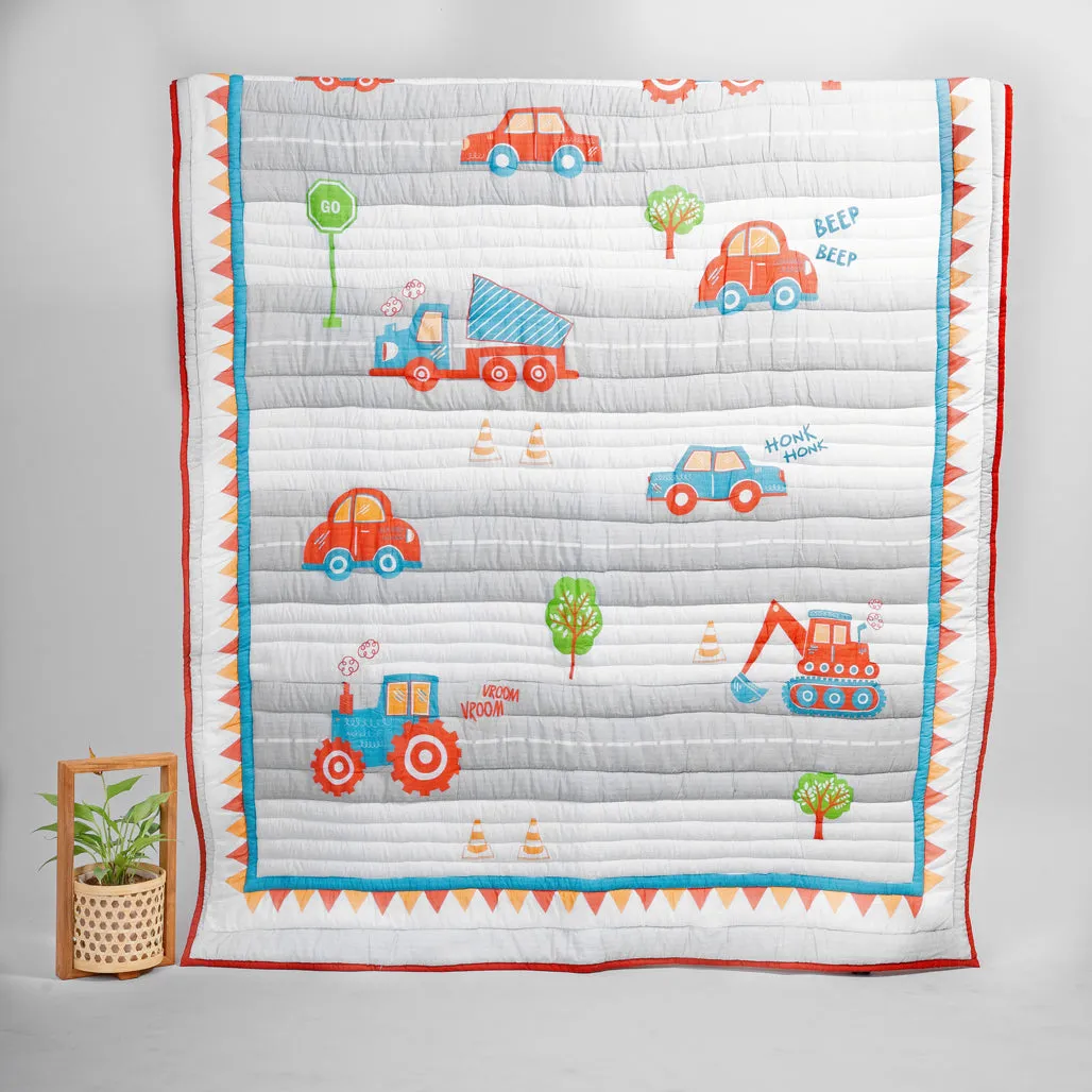 Gudgoodie Premium Cotton Muslin AC Quilt  Blanket- Vehicles