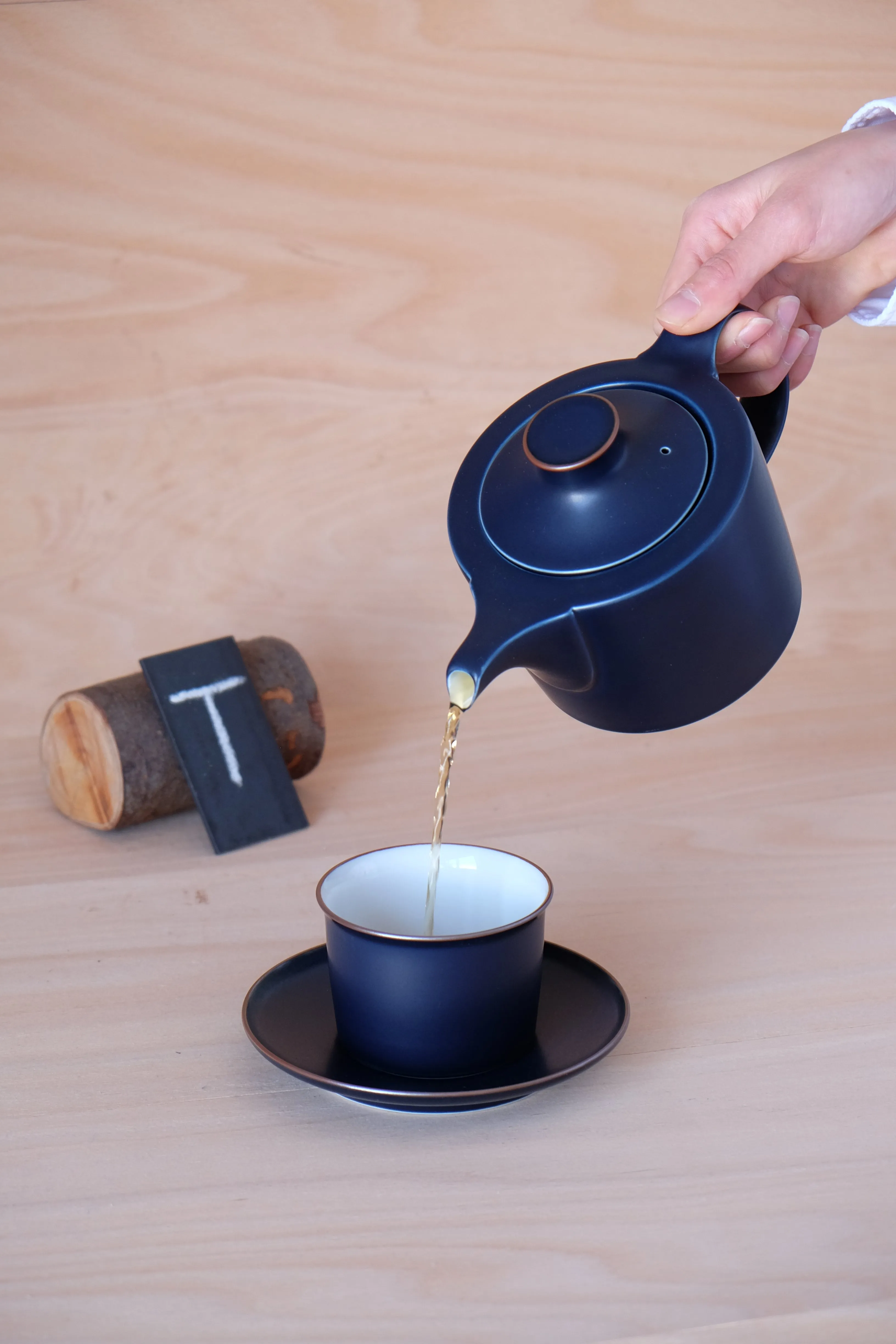 Hakusan Onest Navy Coffee Cup and Saucer