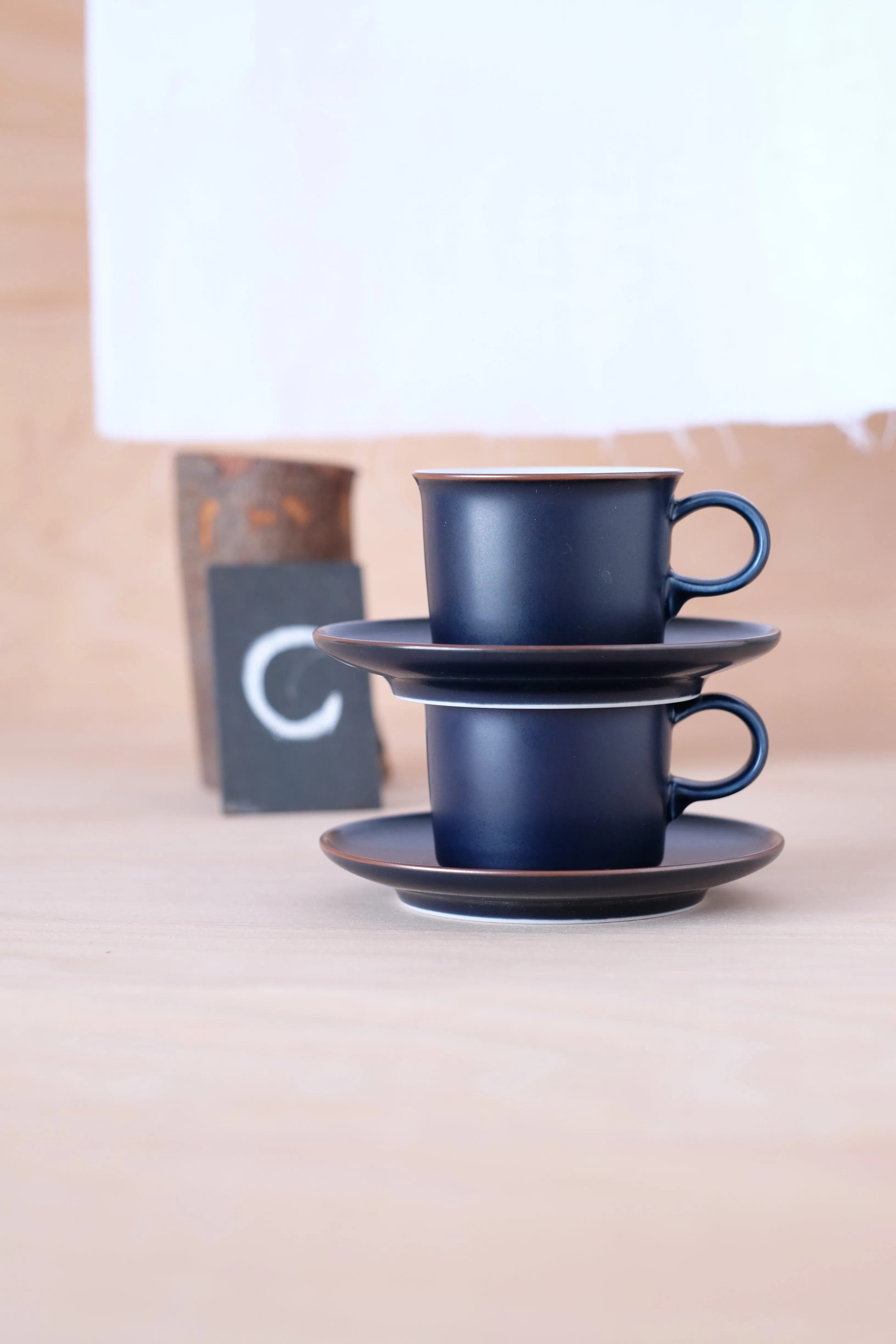 Hakusan Onest Navy Coffee Cup and Saucer