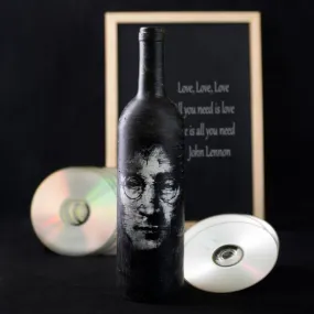 Hand Painted Lennon Glass Bottle