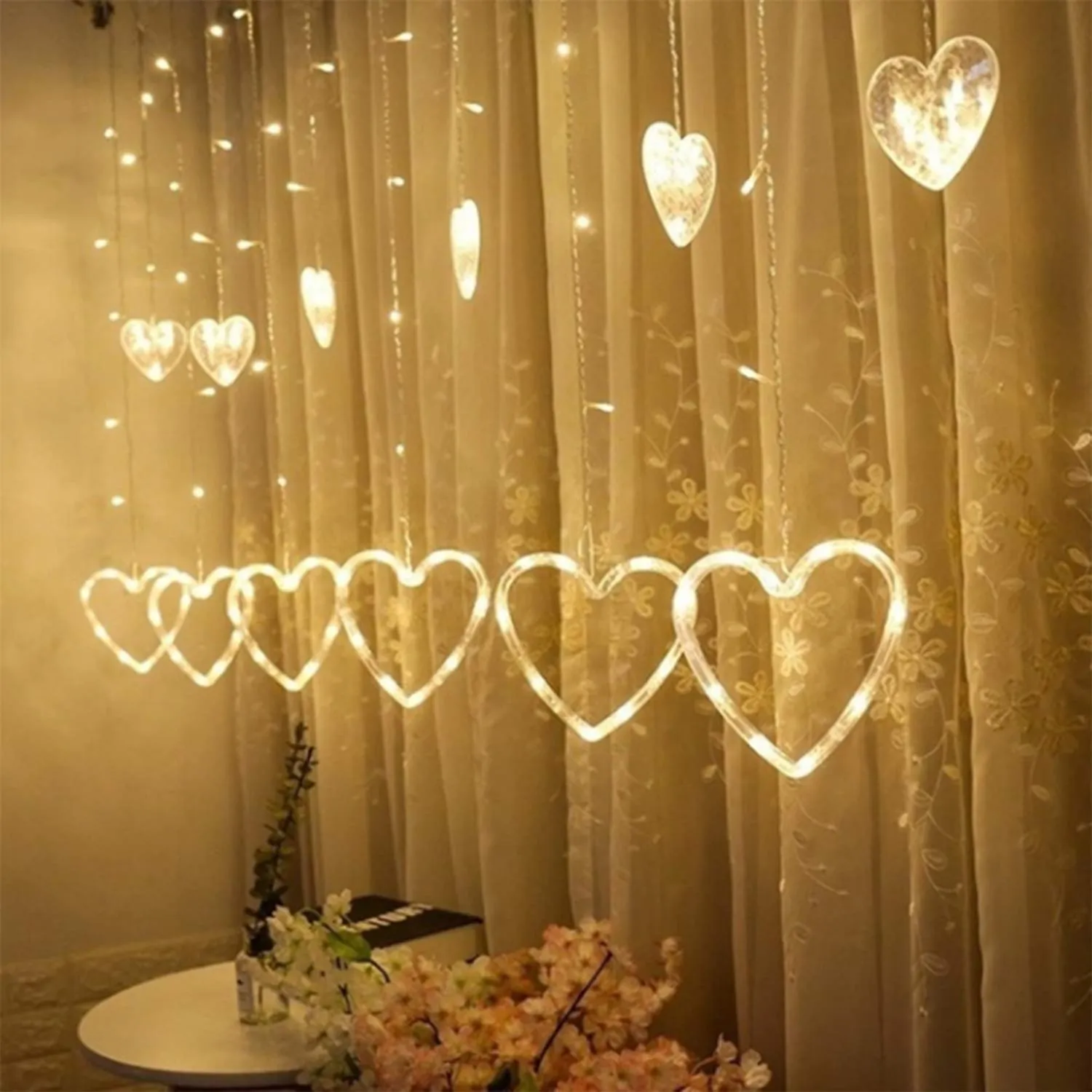 Heart Home LED String Light | 5 Heart & 5 Star LED String Lights | Light for Christmas | Light for Weddings | Star Light | Lights for Home Decoration | Warm White