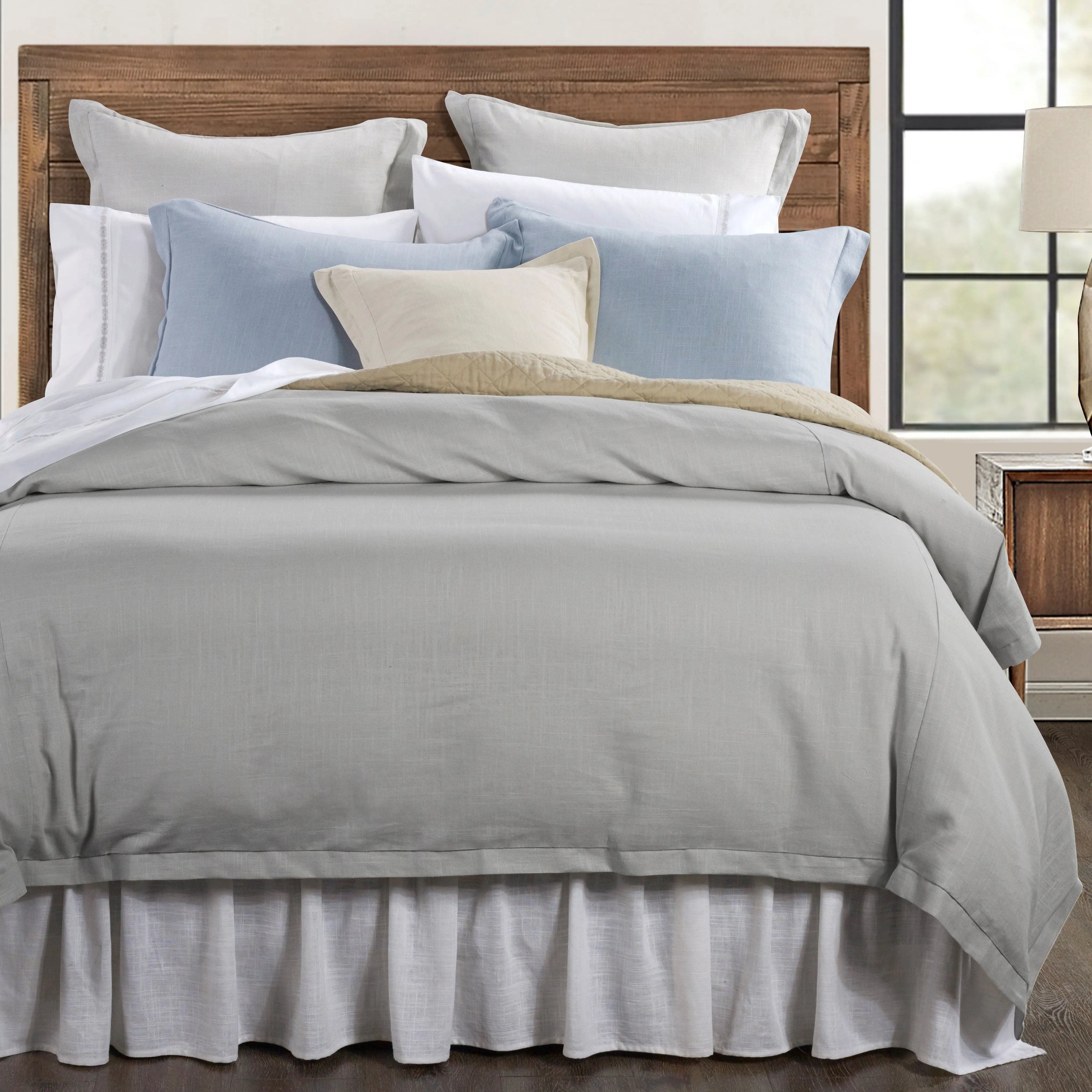 Hera Washed Linen Flange Bedding Set