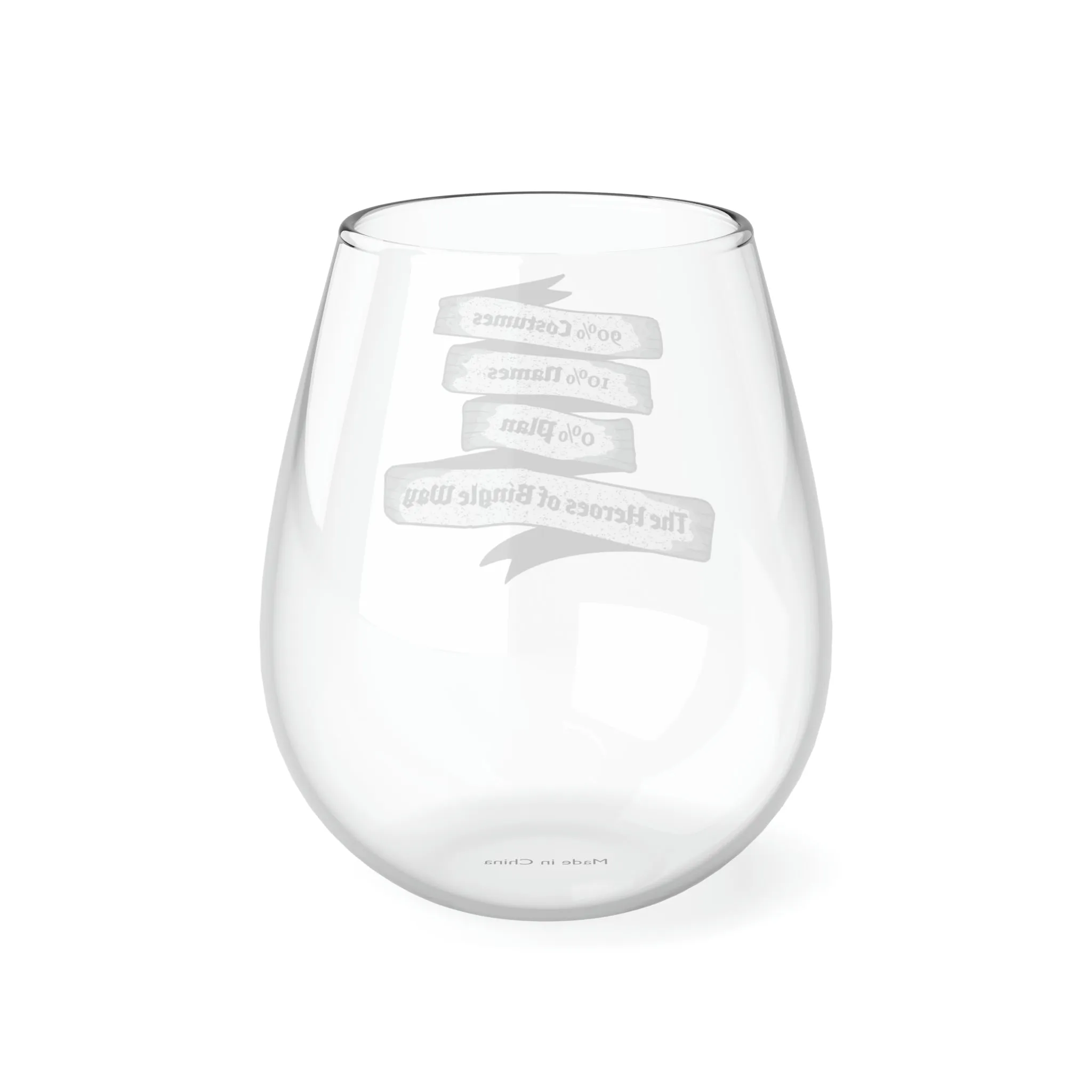 Heroes of Bingle Stemless Wine Glass