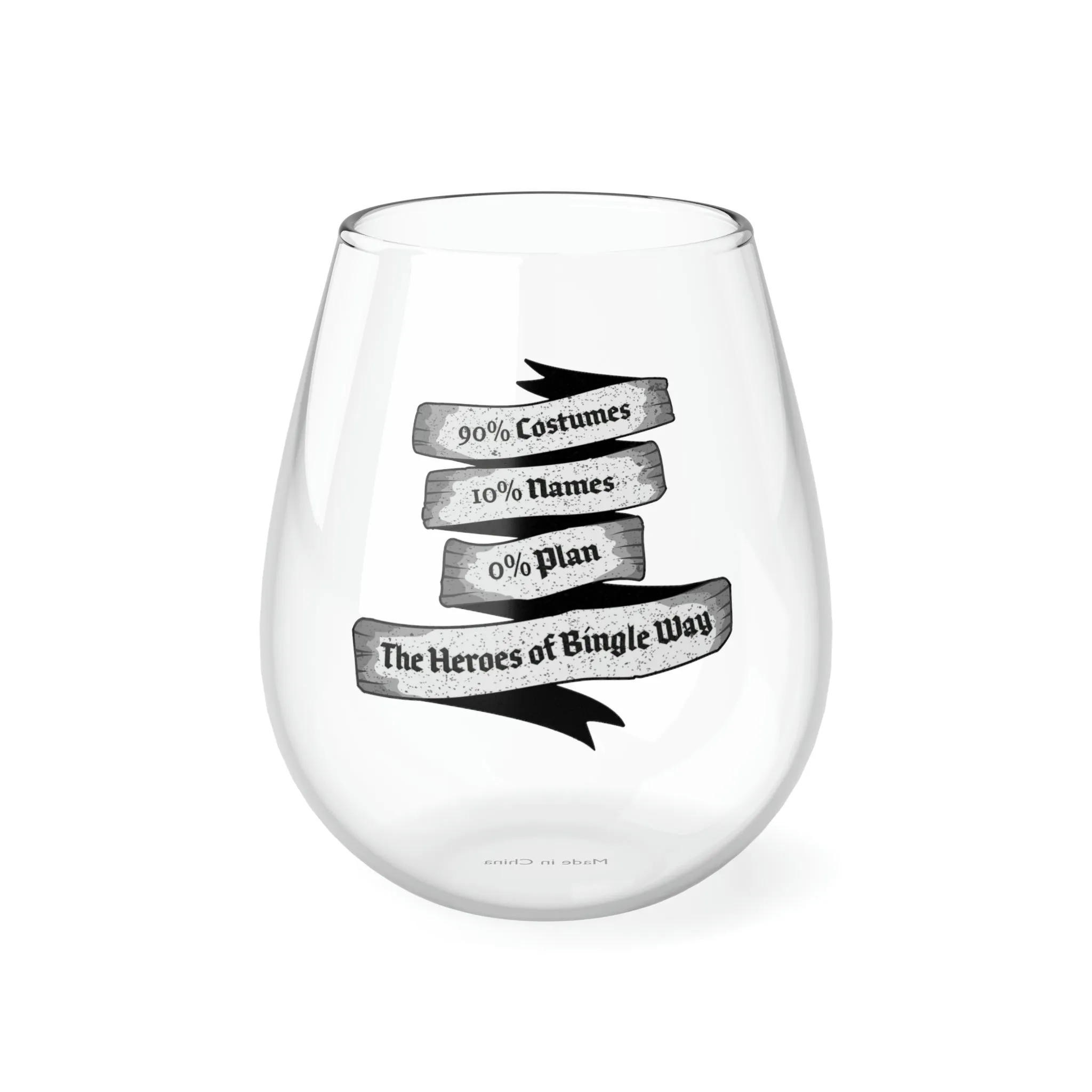 Heroes of Bingle Stemless Wine Glass