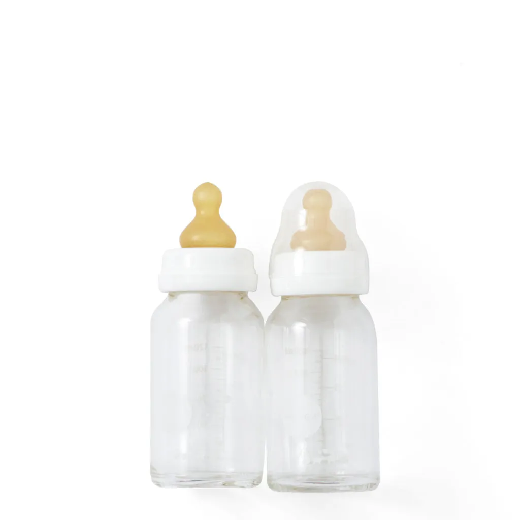 Hevea Glass Baby Bottle 120ml 2Pk