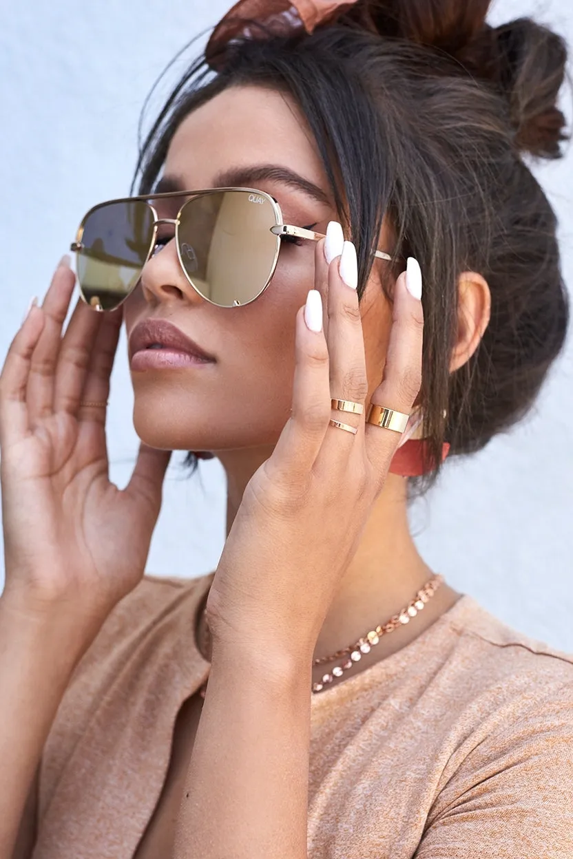 High Key Mini Sunglasses in Gold