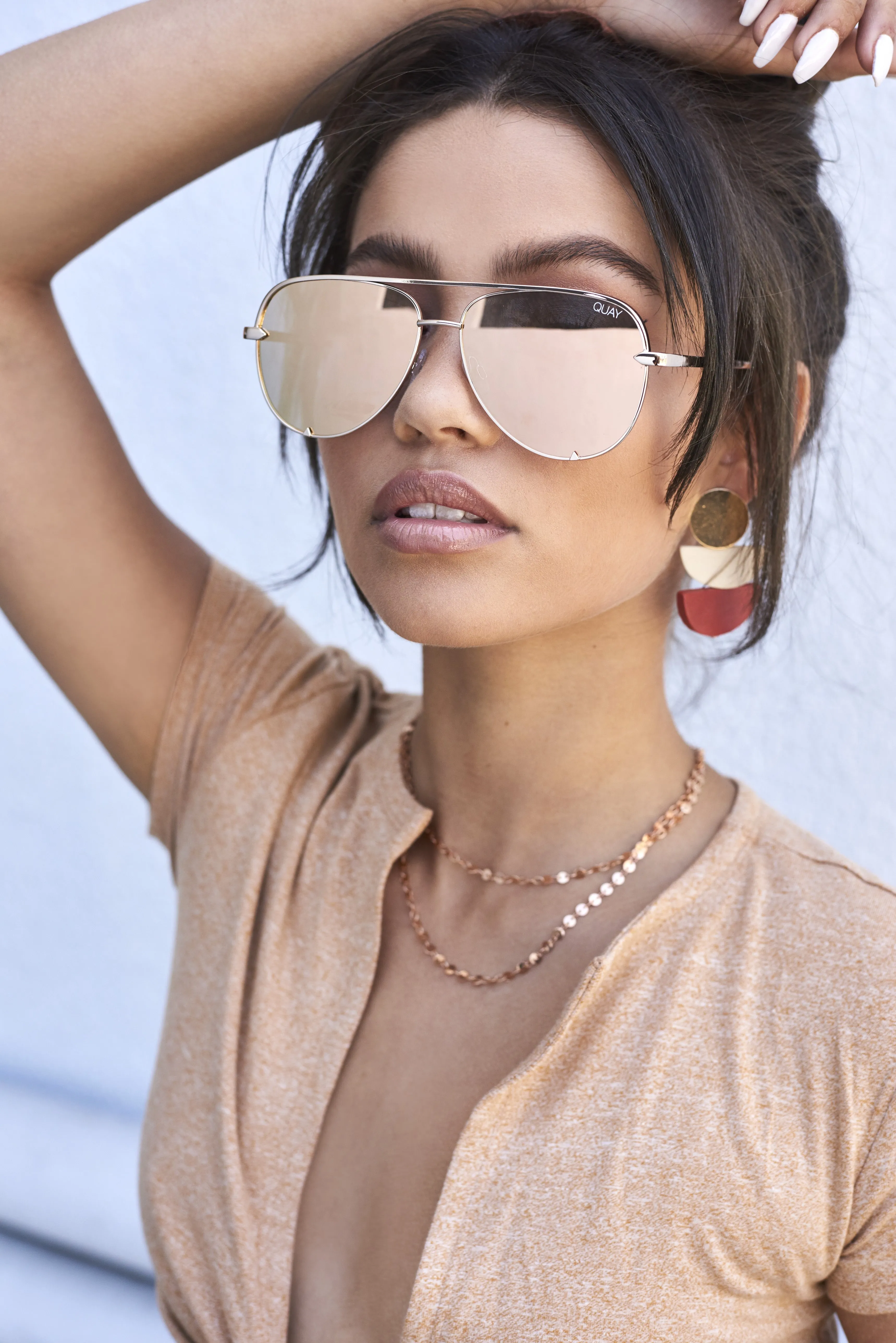 High Key Mini Sunglasses in Gold