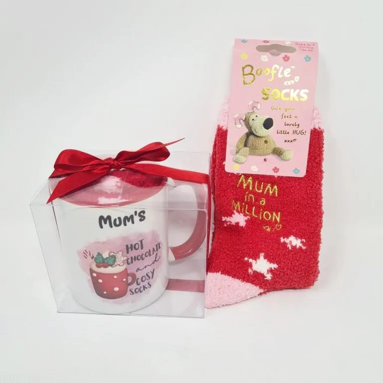 Hot Chocolate Mug With Cosy Socks Set