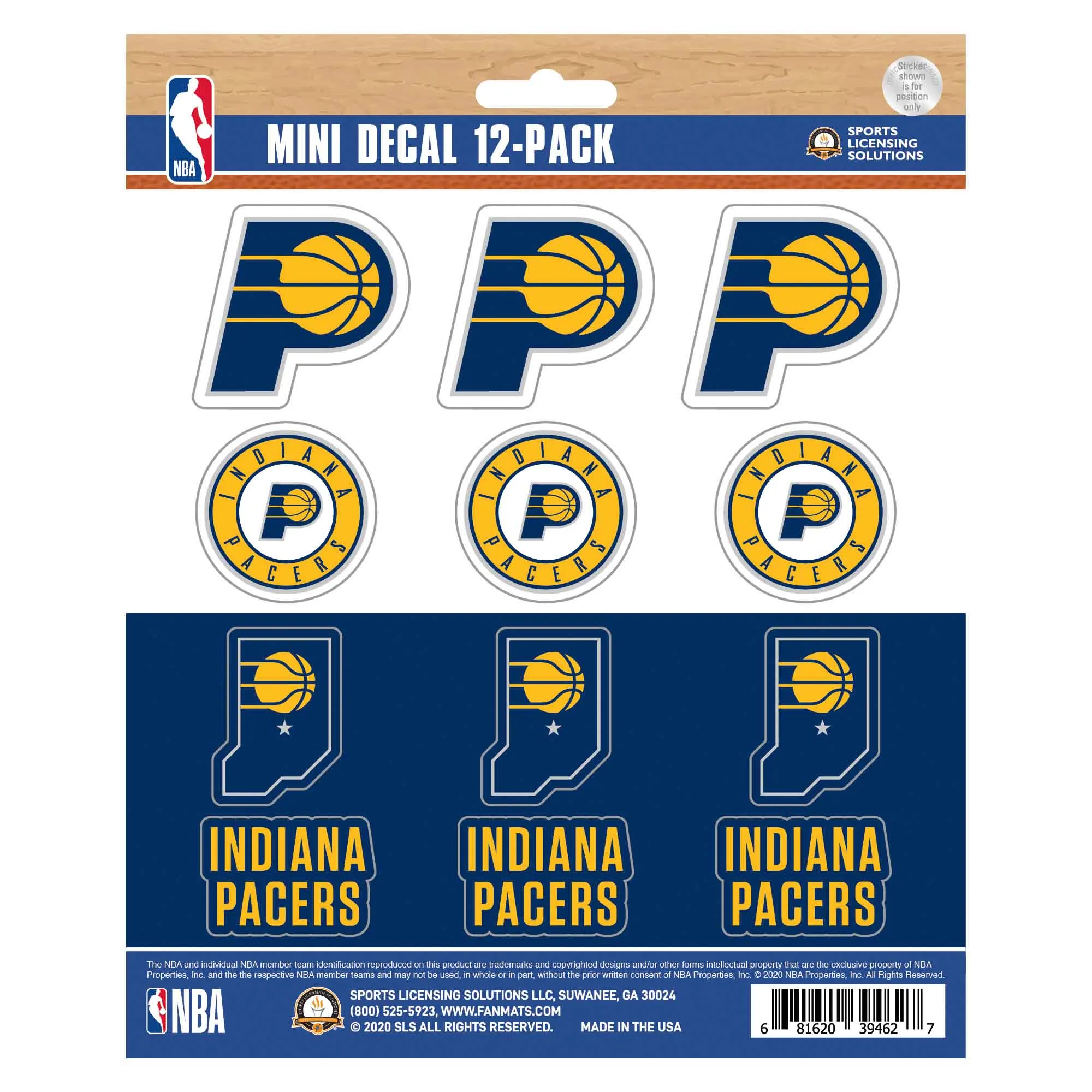 Indiana Pacers 12 Count Mini Decal Sticker Pack