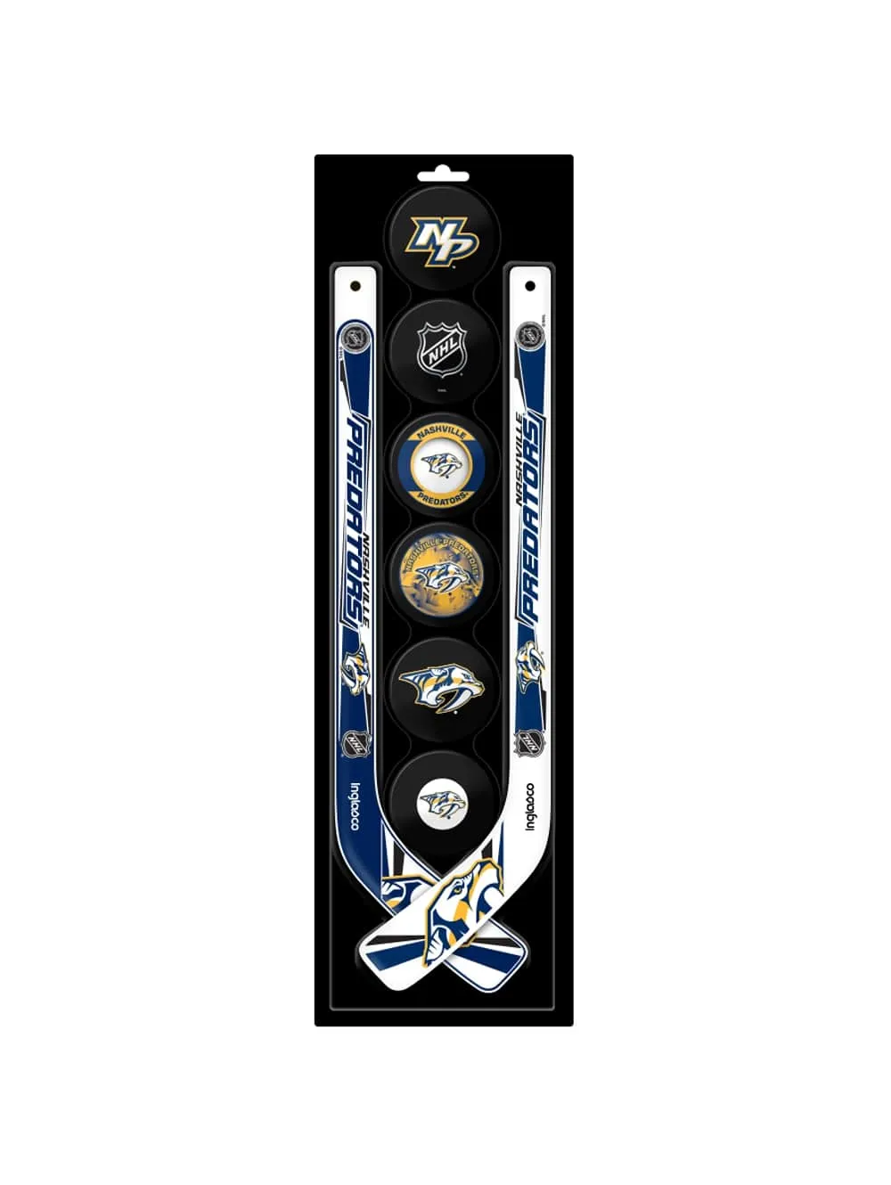 Inglasco NHL Nashville Predators 8-Pack Mini Stick & Foam Puck Set