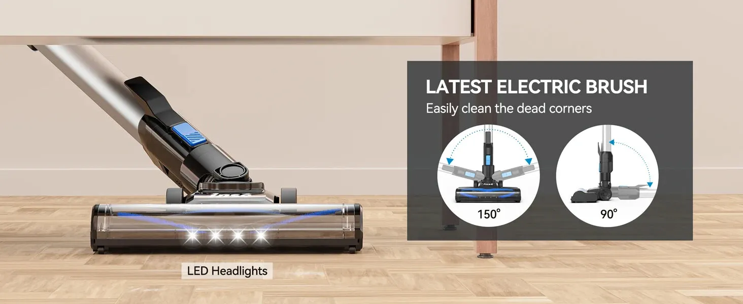 INSE Cordless Vacuum Cleaner 6-in-1 20Kpa Rechargeable Lightweight Stick Vacuum with 2200mAh Battery, for Household Cleaning