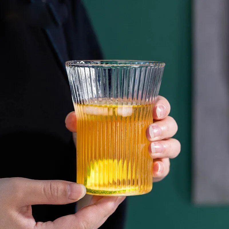 Japanese Style Glass Coffee Cups with Walnut Sleeve