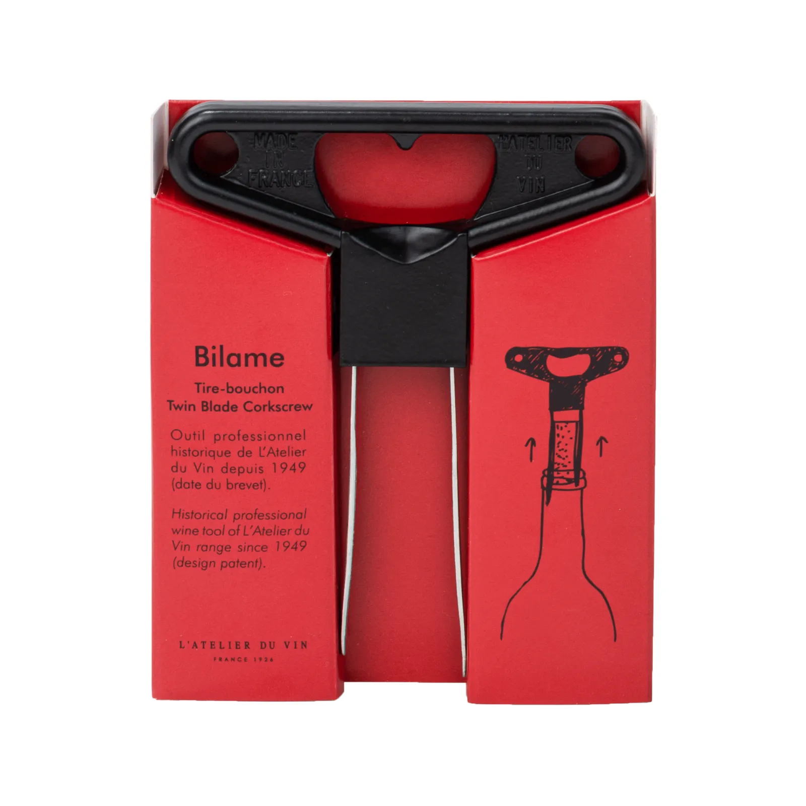 L'Atelier du Vin Twin Blade Cork Puller, Black