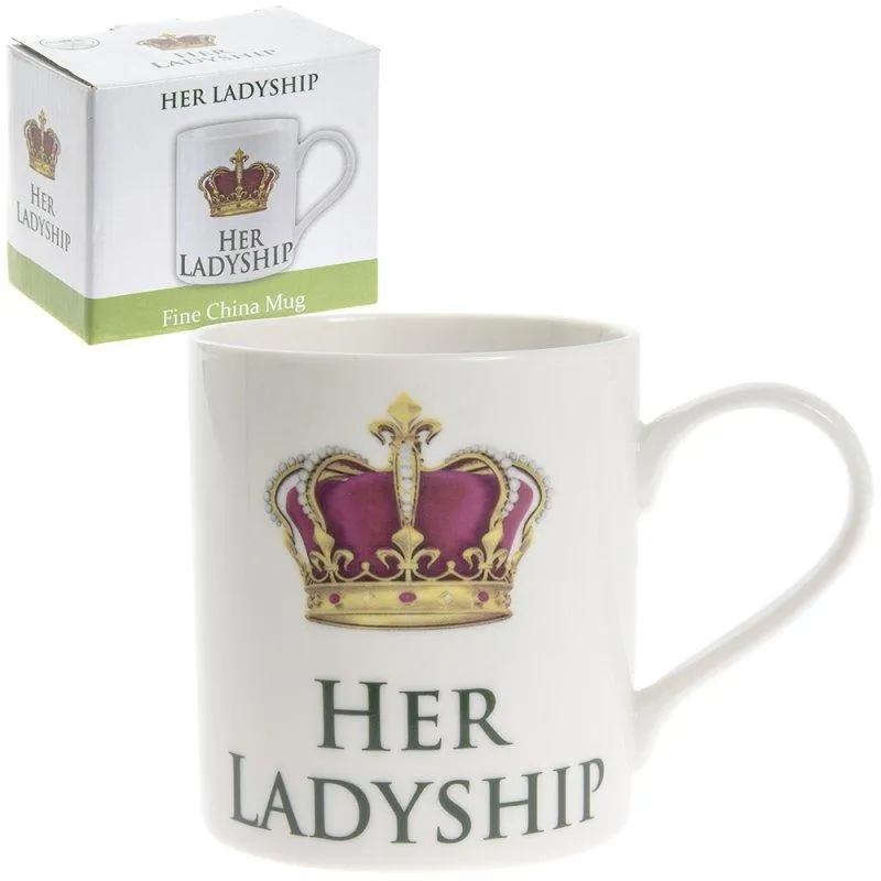 Lesser & Pavey Her Ladyship Fine China Mug, White