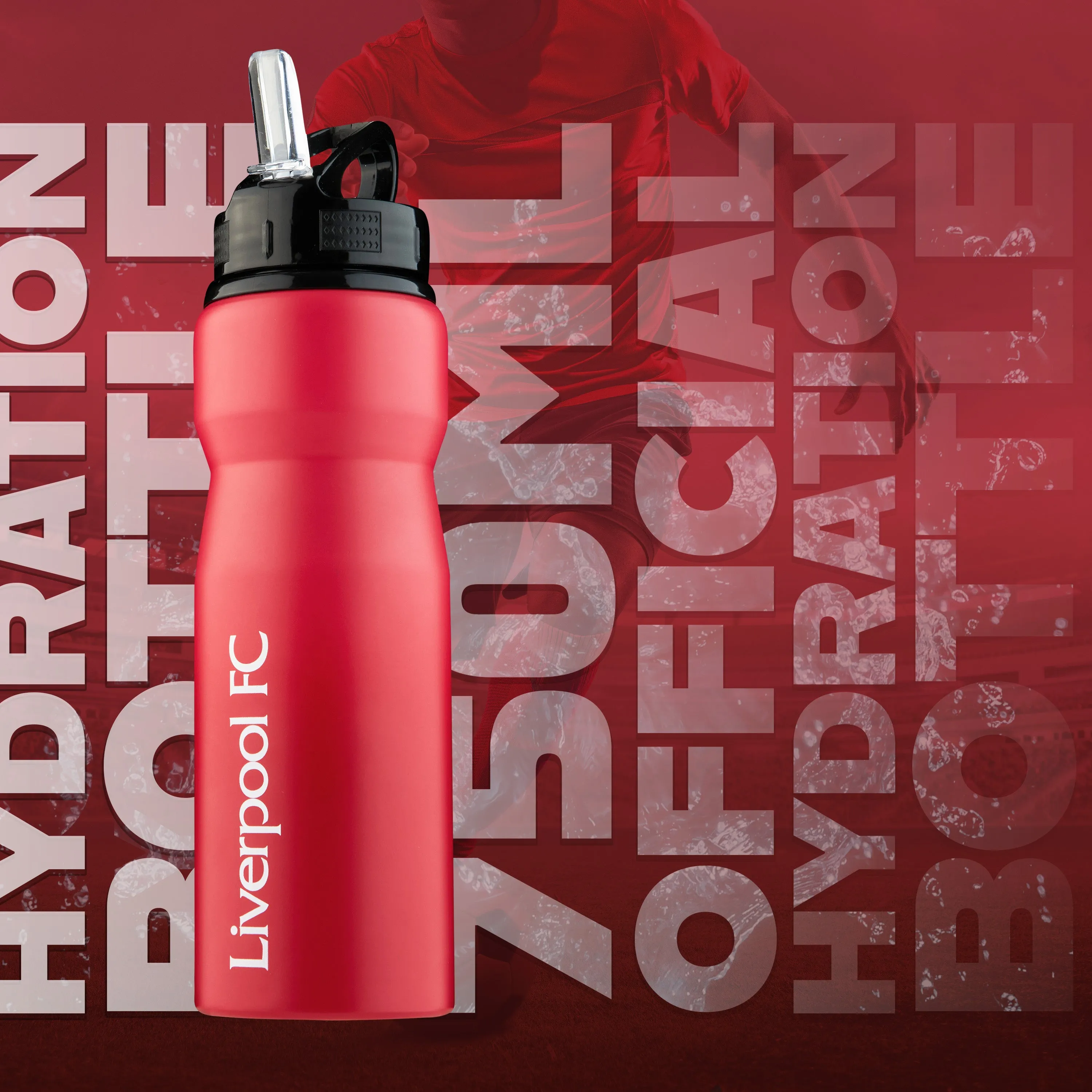 Liverpool FC Water Bottle with Straw - Metal Water Bottle for Football Fans