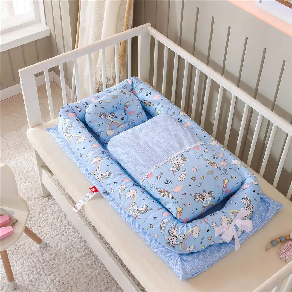 LovelyRLovely Anti-Pressure Newborn Foldable Portable Crib Middle Bed