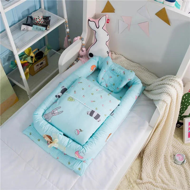 LovelyRLovely Anti-Pressure Newborn Foldable Portable Crib Middle Bed