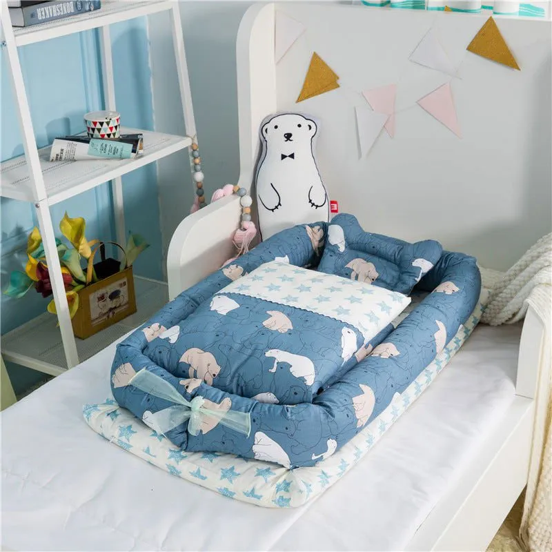 LovelyRLovely Anti-Pressure Newborn Foldable Portable Crib Middle Bed