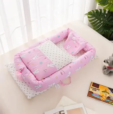 LovelyRLovely Anti-Pressure Newborn Foldable Portable Crib Middle Bed