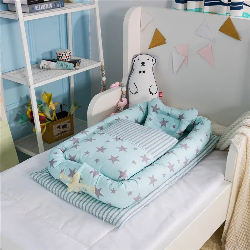 LovelyRLovely Anti-Pressure Newborn Foldable Portable Crib Middle Bed