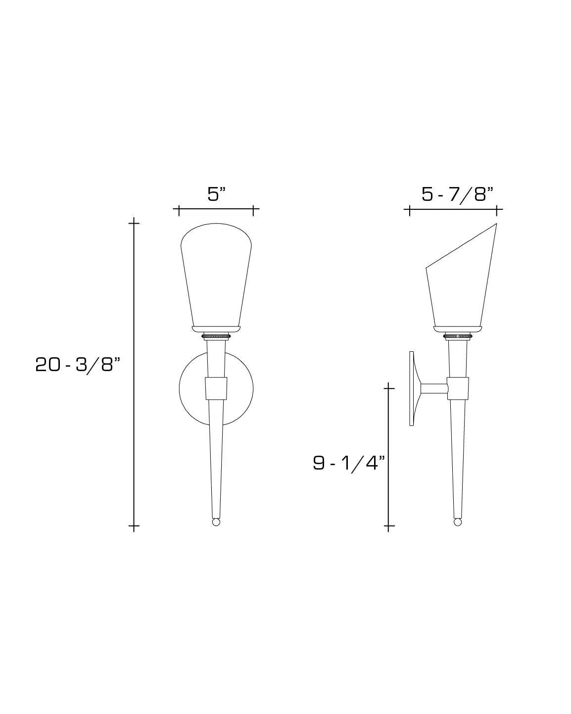 Macchi Sconce with Torch Glass