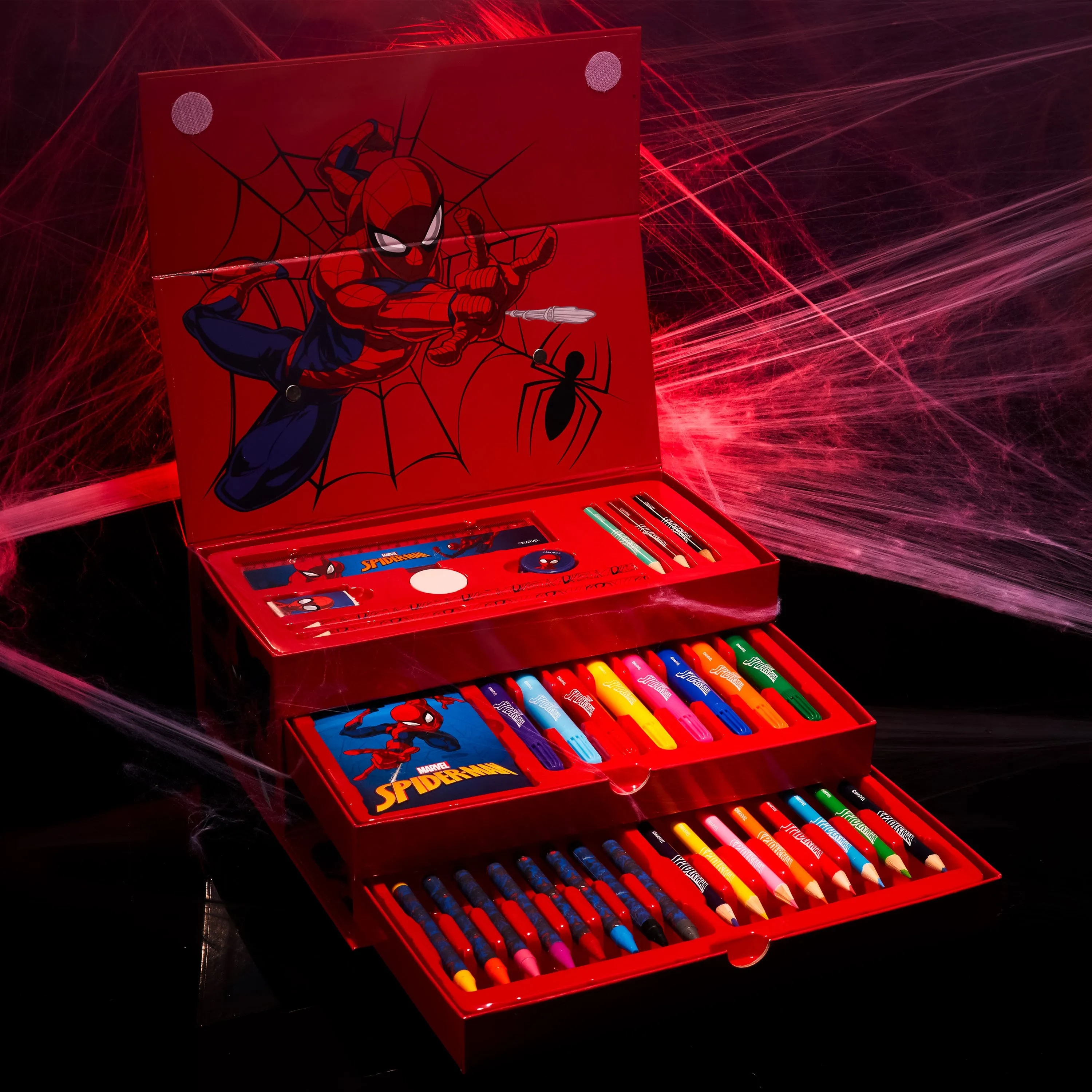 Marvel Spiderman Art Sets for Kids with Crayons, Markers & Colouring Pencils