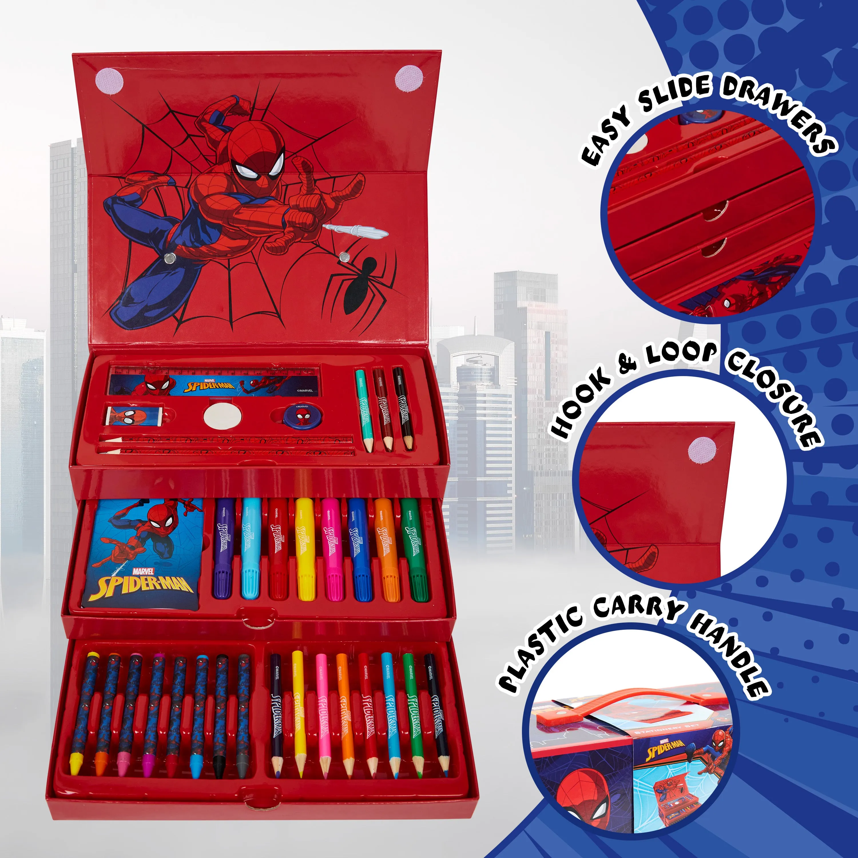 Marvel Spiderman Art Sets for Kids with Crayons, Markers & Colouring Pencils