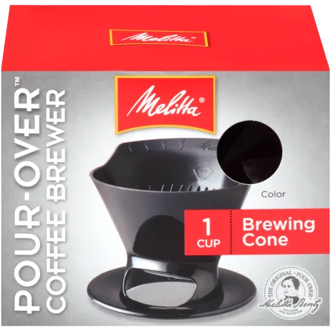 Melitta® 1-Cup Pour-Over™ Coffee Brew Cone - Black