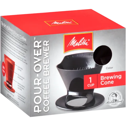 Melitta® 1-Cup Pour-Over™ Coffee Brew Cone - Black