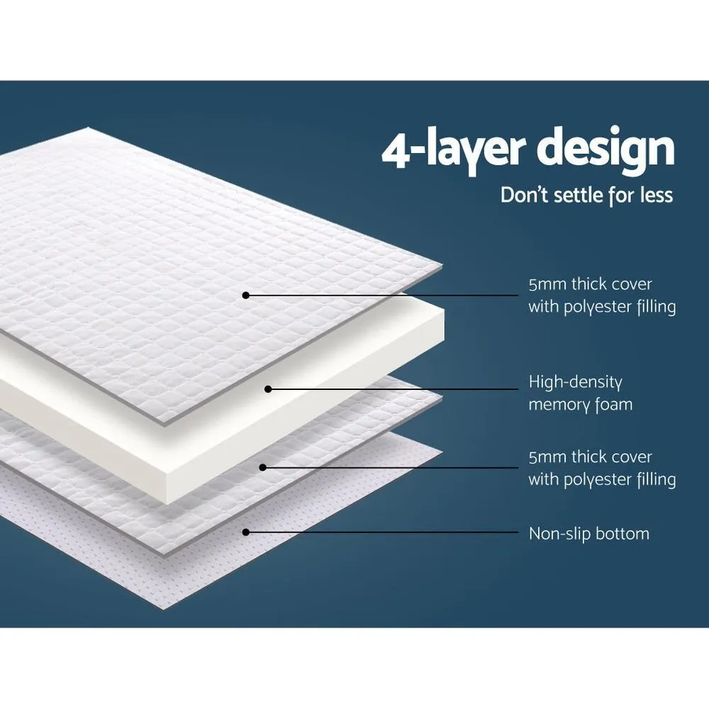 Memory Foam Mattress Topper Bed Underlay Cover Single 7cm