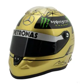 Michael Schumacher Mini Helmet, 1:2 scale, 2011 Spa, Gold, 2020