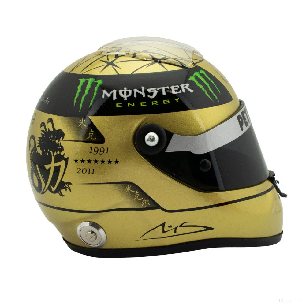 Michael Schumacher Mini Helmet, 1:2 scale, 2011 Spa, Gold, 2020