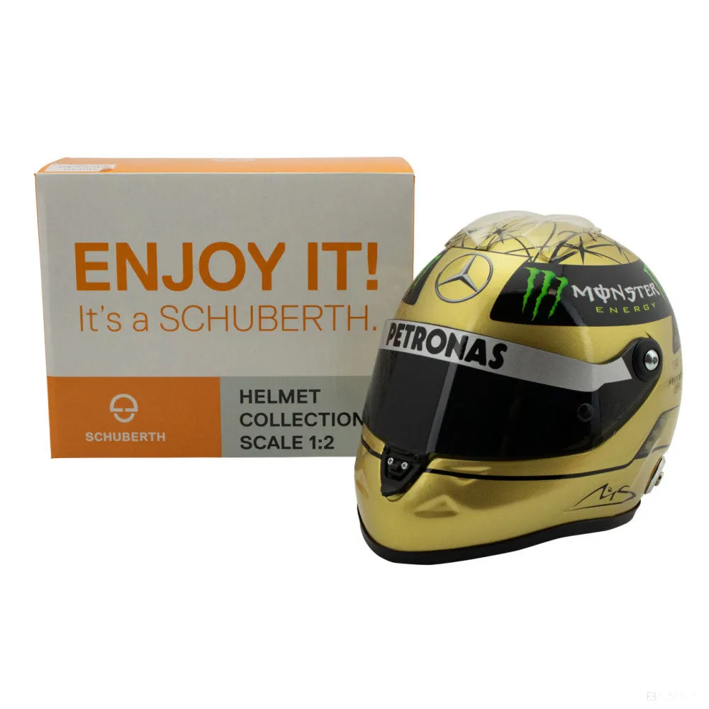 Michael Schumacher Mini Helmet, 1:2 scale, 2011 Spa, Gold, 2020