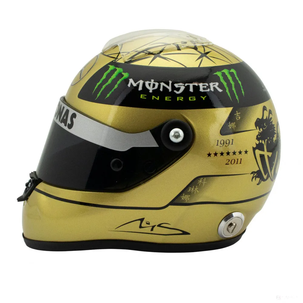 Michael Schumacher Mini Helmet, 1:2 scale, 2011 Spa, Gold, 2020