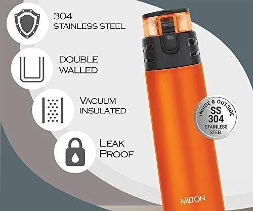 Milton Atlantis 900 Thermosteel Water Bottle, 750 ml, Orange