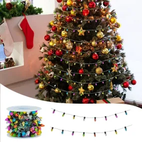 Mini Colorful Christmas Bulb String Garland – Festive Home & Tree Decorations for Christmas & New Year Magic