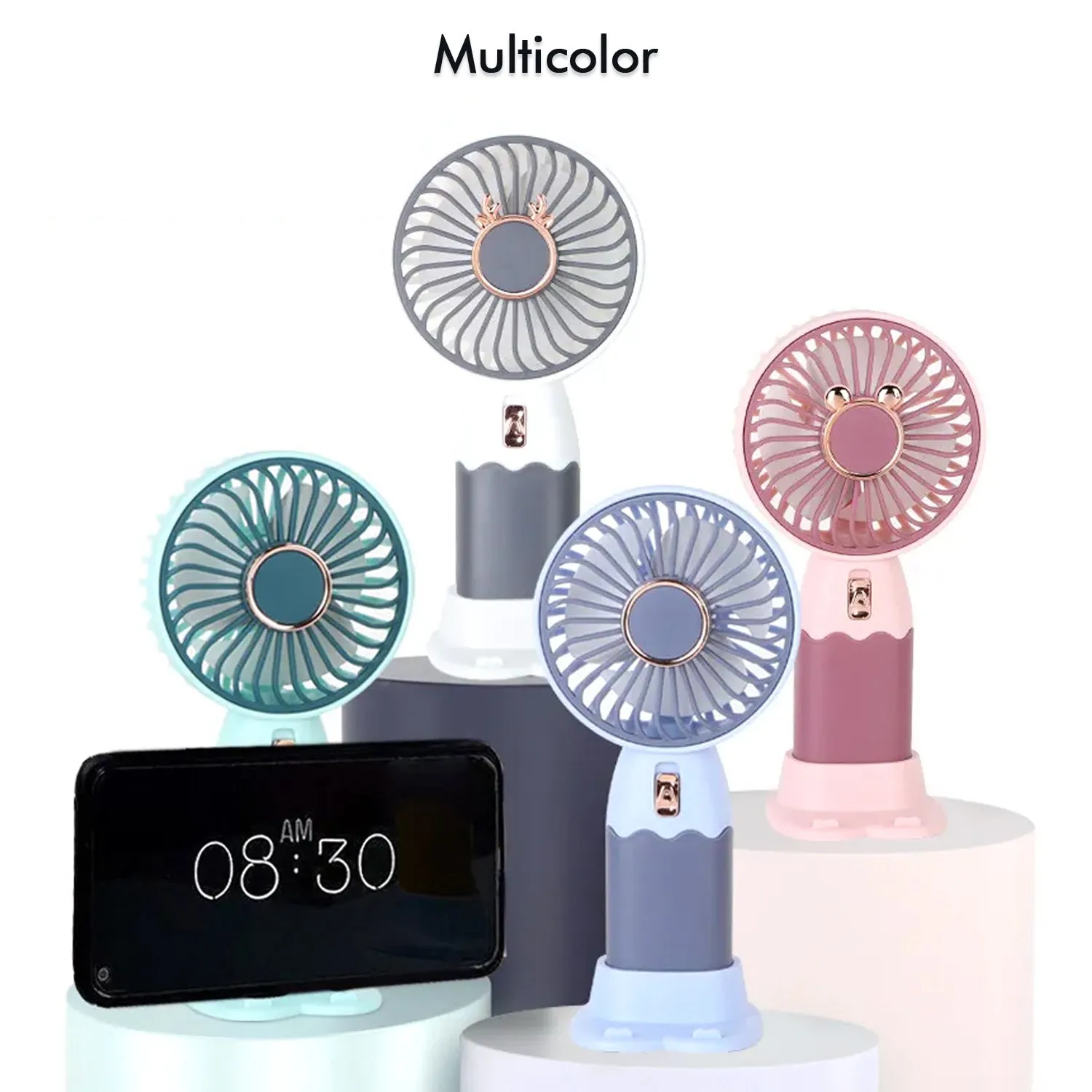 Mini Fan Rechargeable Table Fan Handheld Fan USB Fan Desk Fan Cooling Fan For Home , Office , Car, & Multi Use Fan (Battery Not Include)