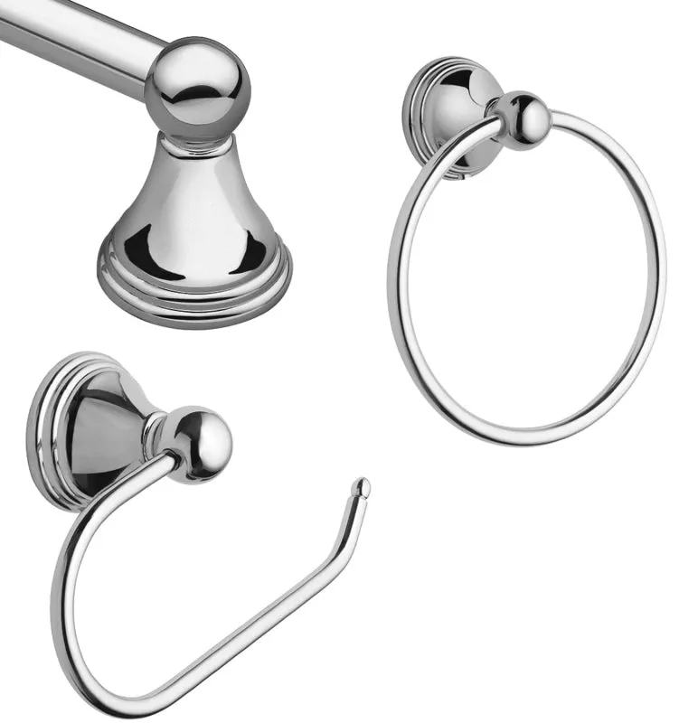 Moen Preston Series DN8433CH Bath Hardware Set, Metal, Chrome :SET: QUANTITY: 1