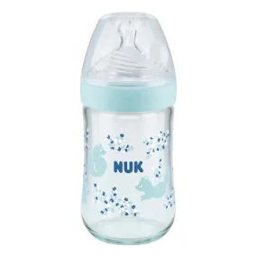 Nature Sense Glass Baby Bottle - 240ml - Blue