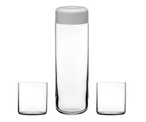 NUDE Glass Finesse Carafe and Tumbler Set Jug and 2 Glasses for Water or other Beverages