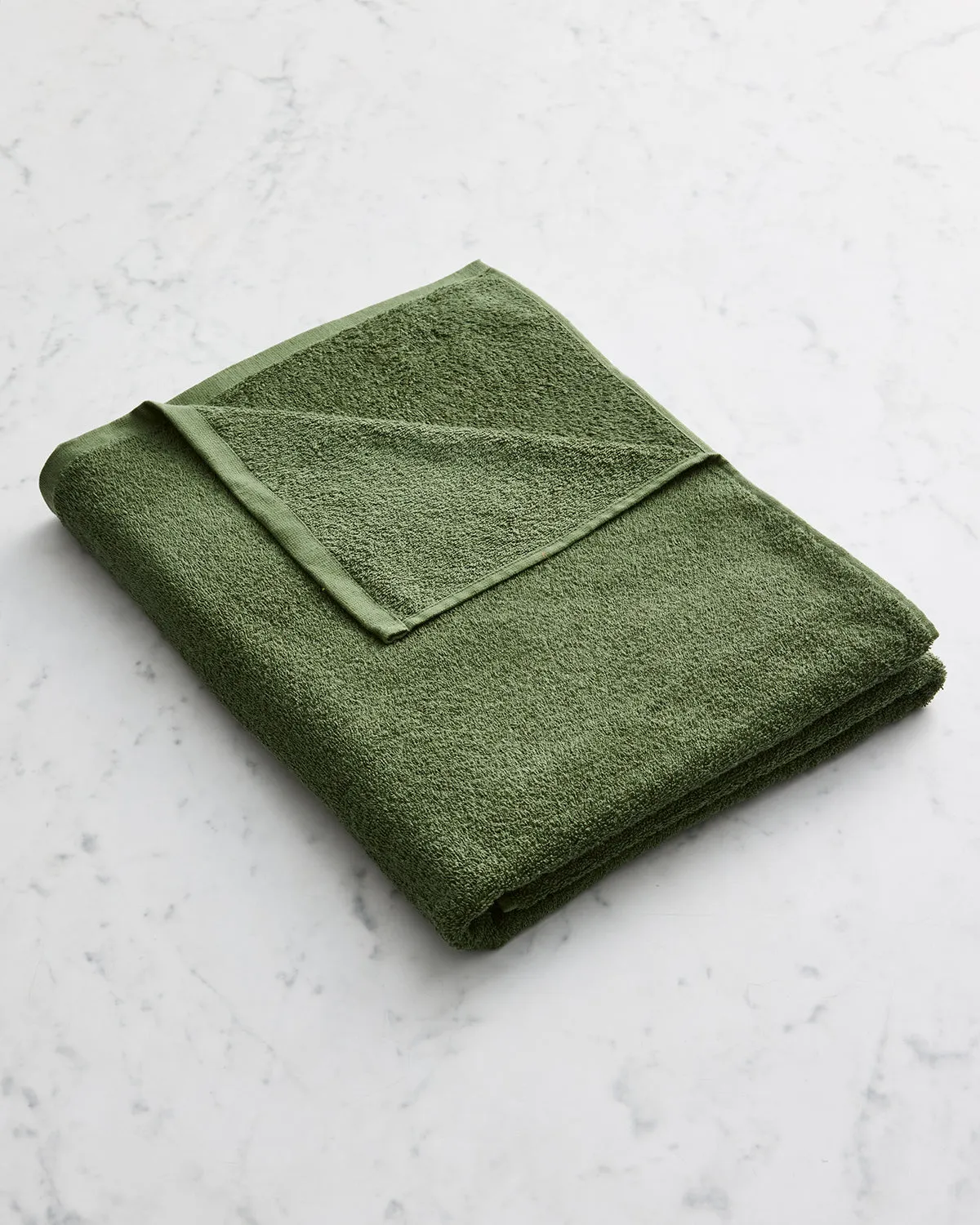 Olive 100% French Flax Linen Terry Bath Towel