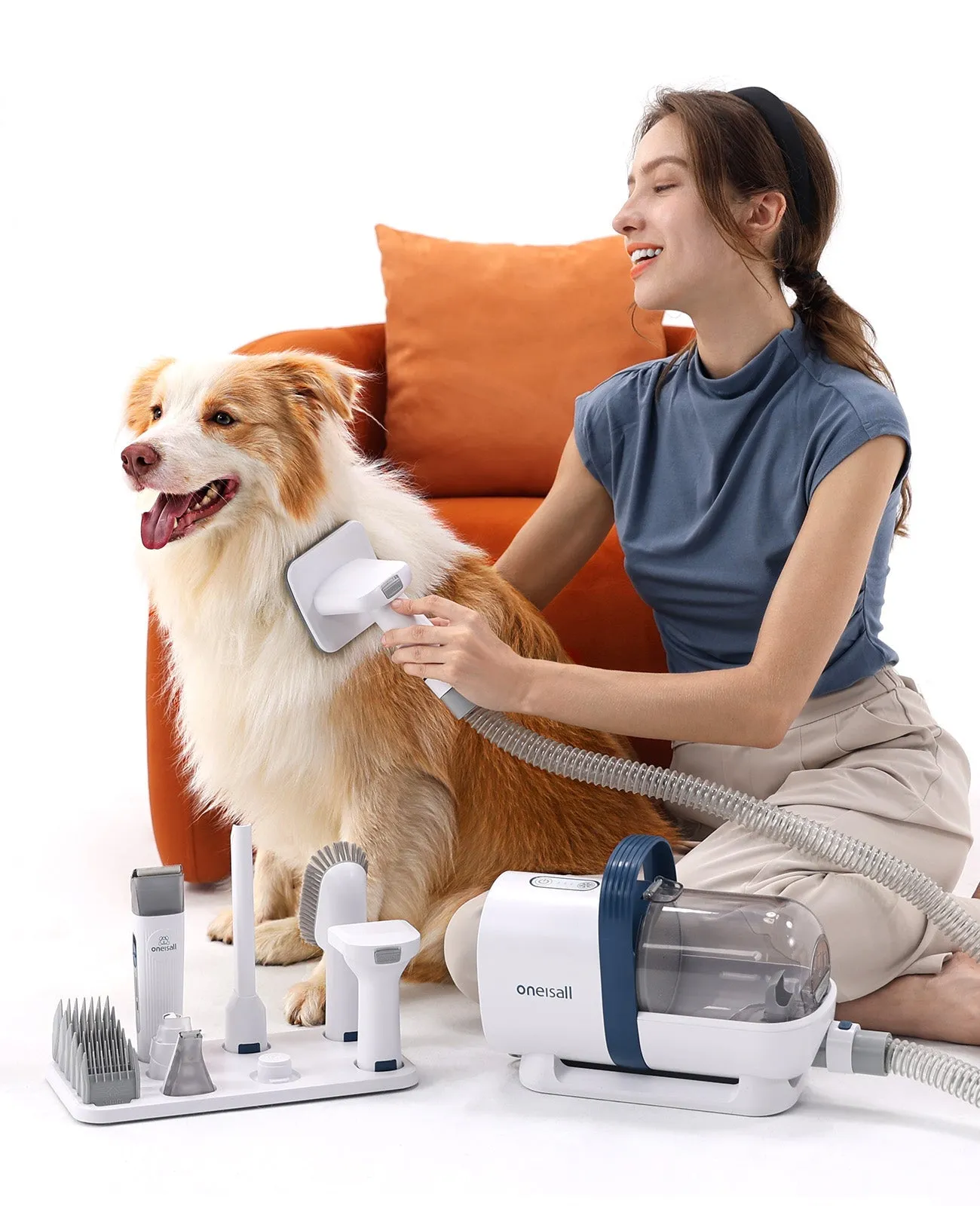 Oneisall LM2 Pet Grooming Vacuum Kit & 7L Dog Water Fountain Set