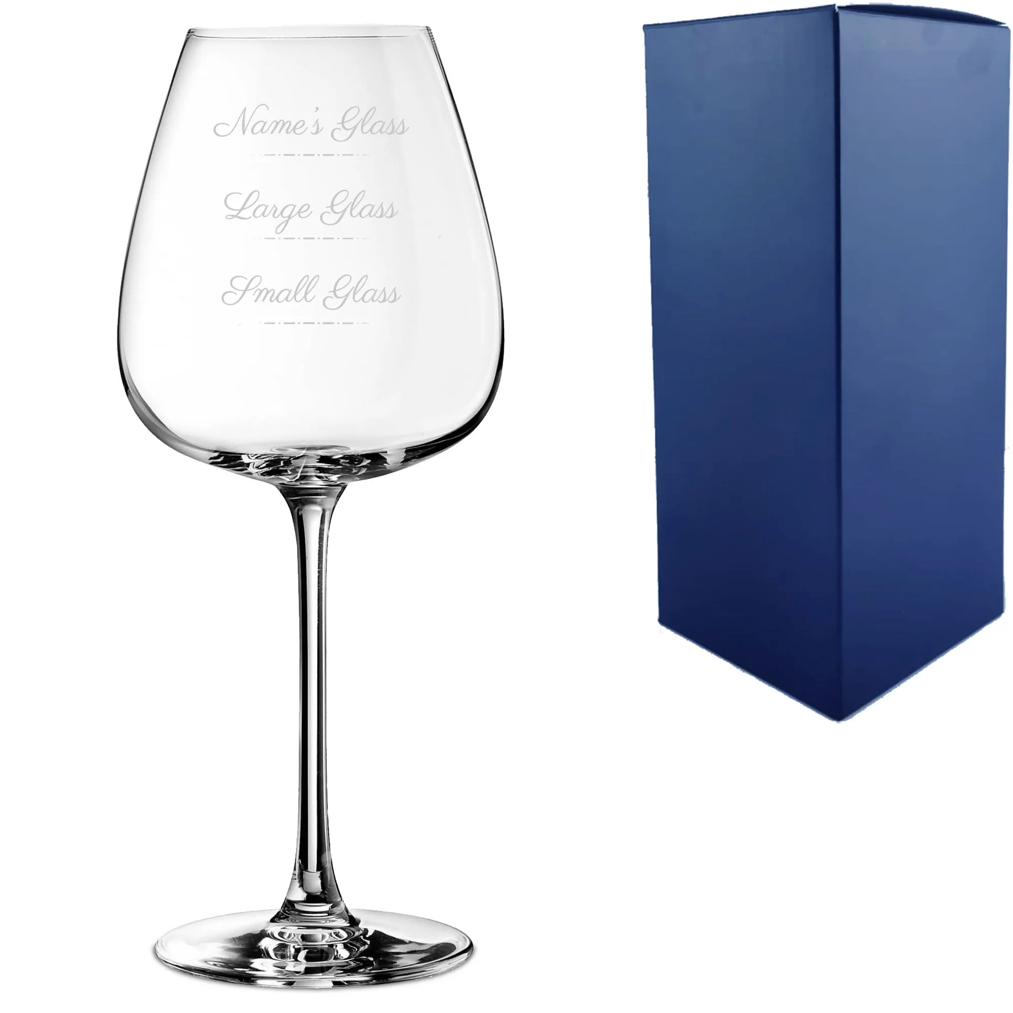 Personalised Engraved Wine Emotions Wine Glass with Name's Glass Script Measurements Design, Customise with Any Name