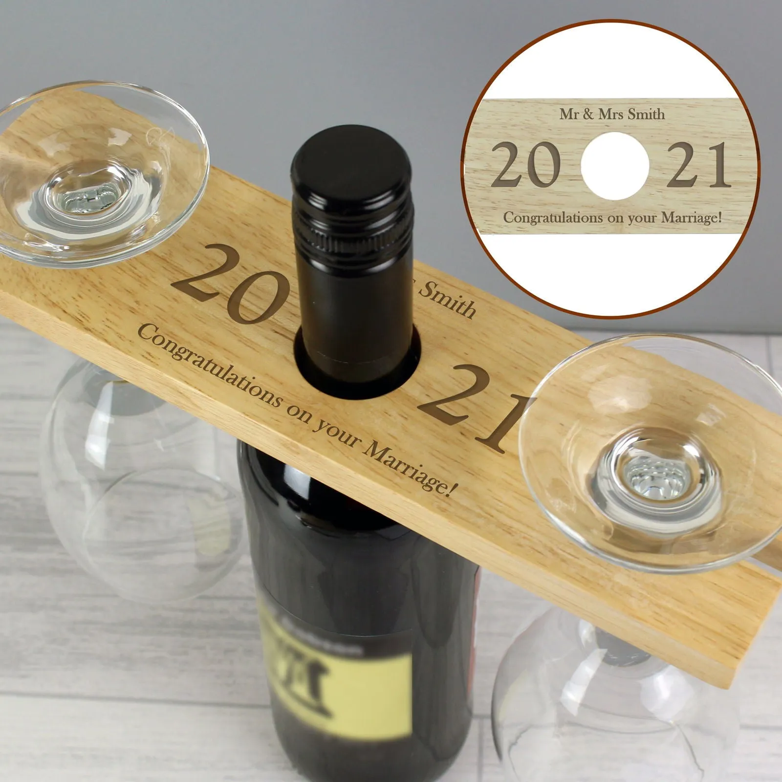 Personalised 'Year' Wine Glass & Bottle Holder