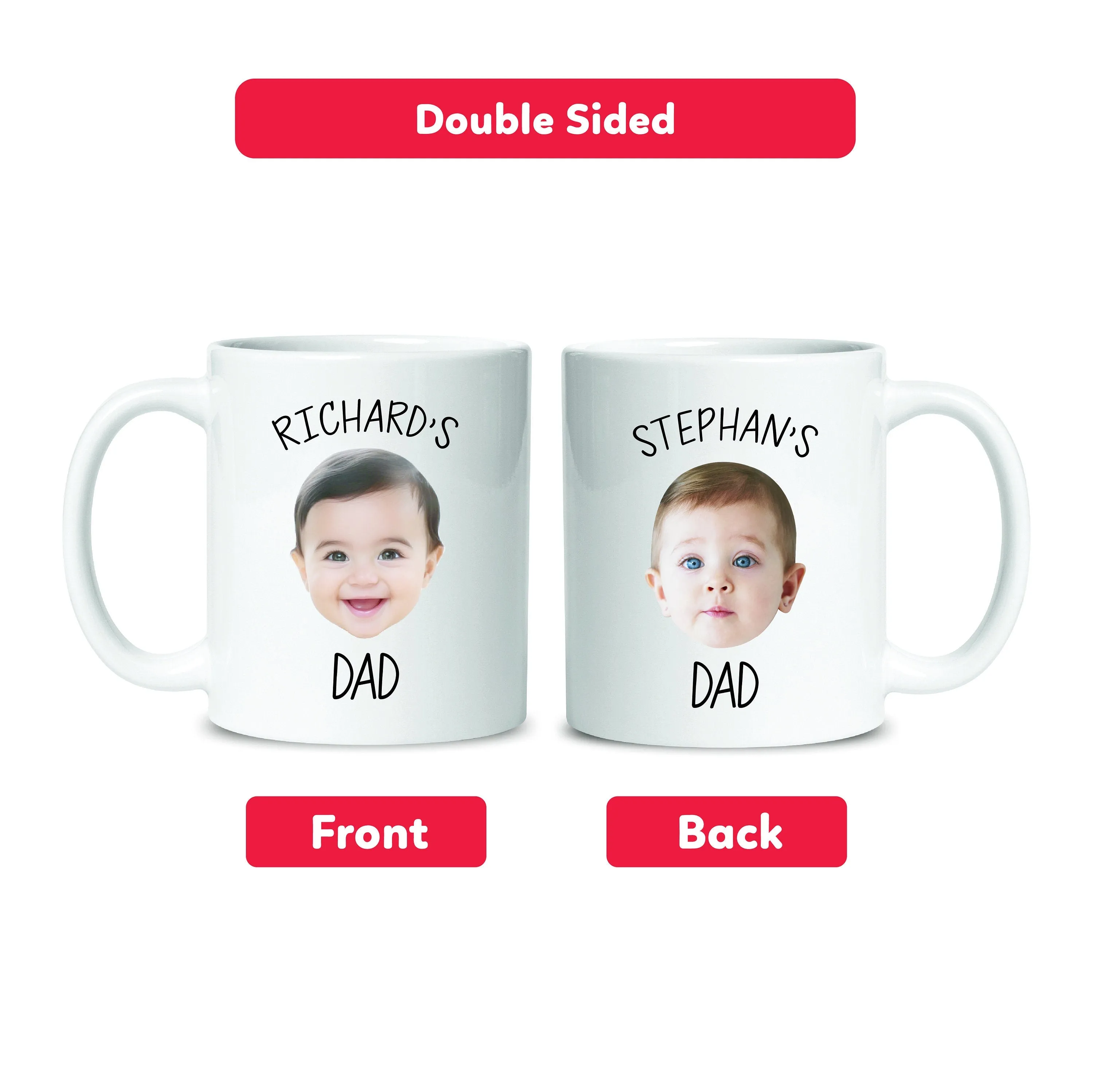 Personalized Baby Photo Mug, Custom Baby Face Mug, Father's Day Gift, Baby Face Coffee Cup, Grandpa Mug Gift, Dad Birthday Gift, Funny Gift