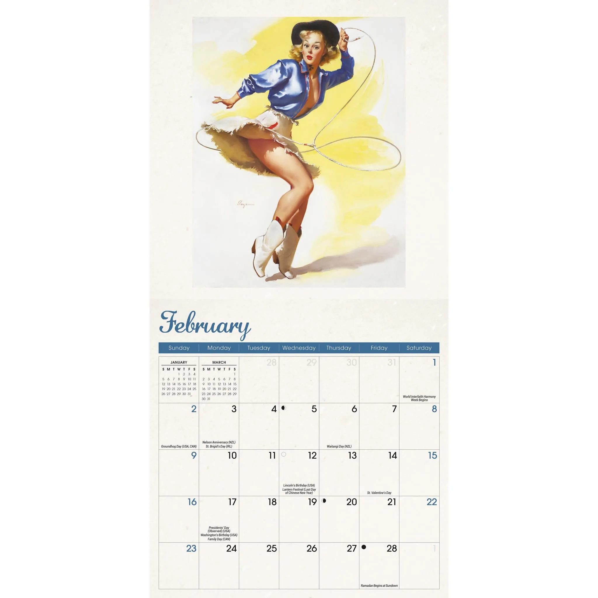 Pin Ups Mini 2025 Calendar