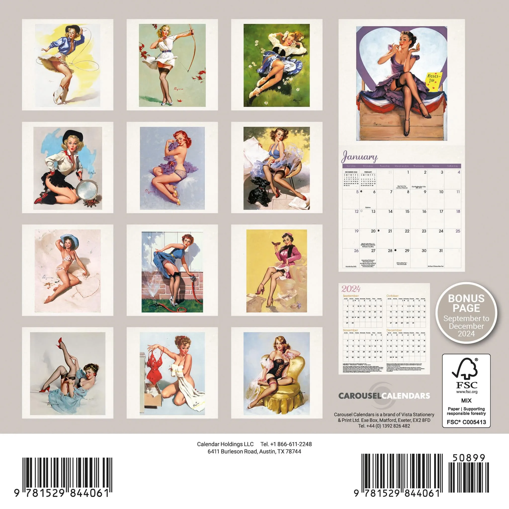 Pin Ups Mini 2025 Calendar