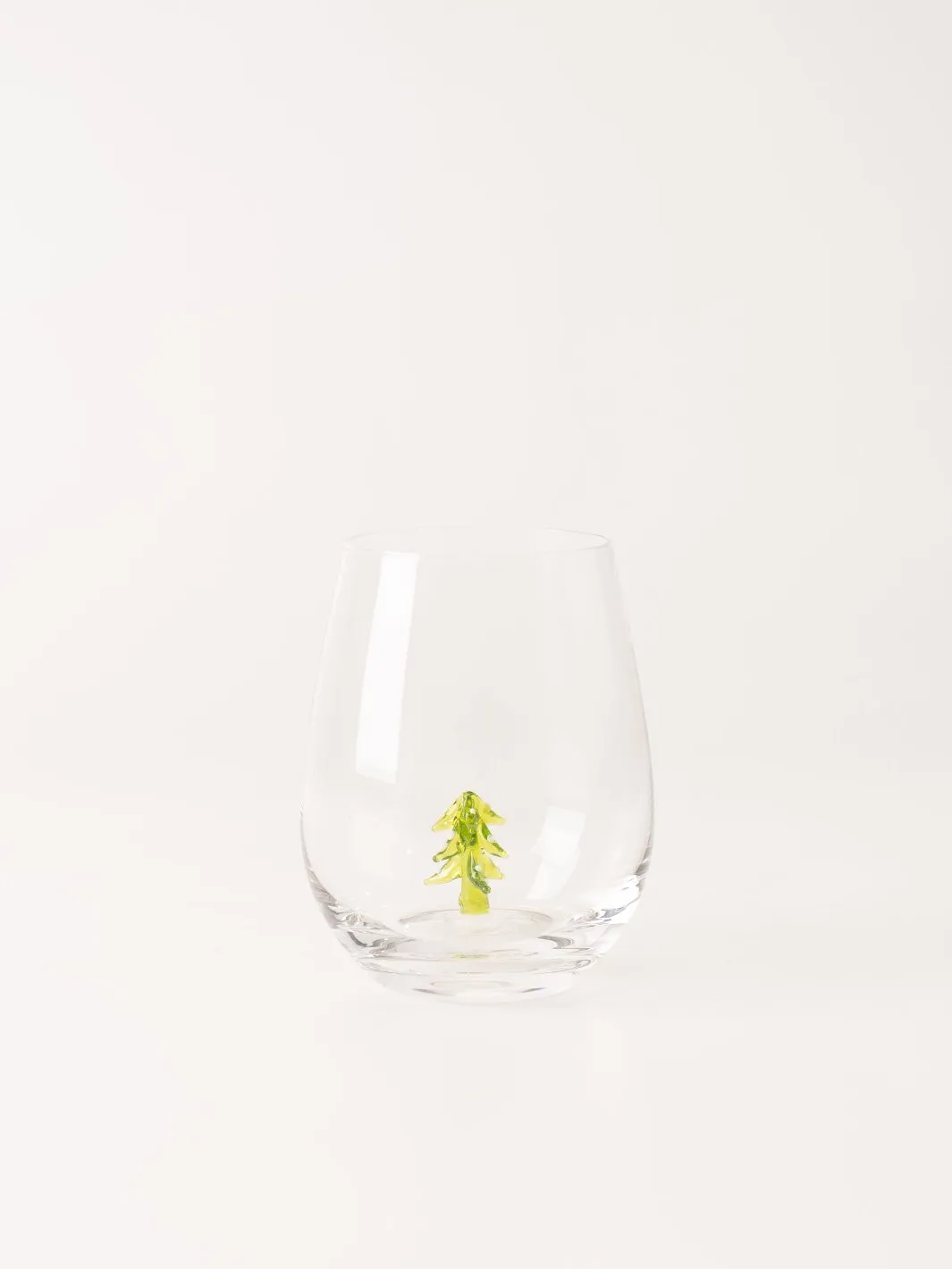 Pine Tree Stemless Wine Glass