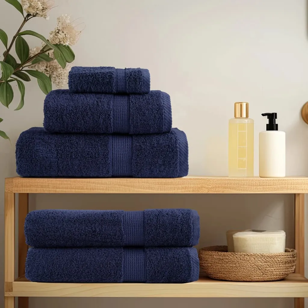 Premium Bath Towels 10pcs Navy Blue 100x150cm 600gsm 100% Cotton