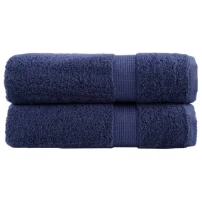 Premium Bath Towels 2pcs Navy Blue 100x150cm 600gsm 100% Cotton